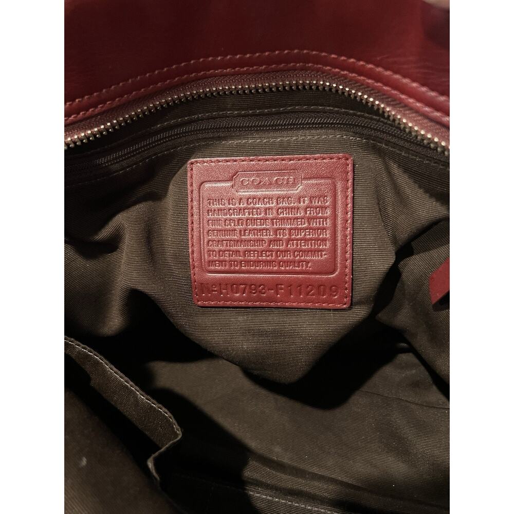 vintage Coach Hamptons fine suede and leather Bag Bordeaux Red - Picture 10 of 10